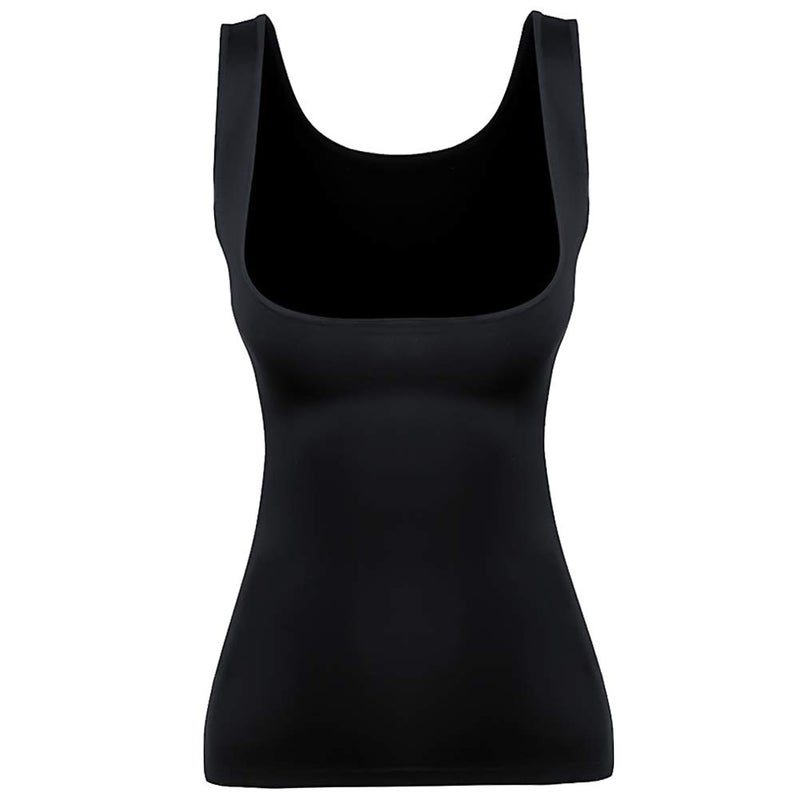 EUYZOU Women's 2pk Underbust Shapewear Tank Tops - Seamless Tummy Control Compression Camisole Tops Slimming Tank - Black XXL - Image 2